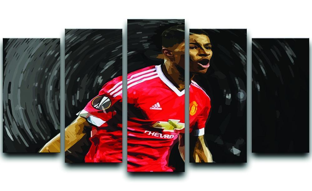 Marcus Rashford Manchester United 5 Split Panel Canvas  - Canvas Art Rocks - 1