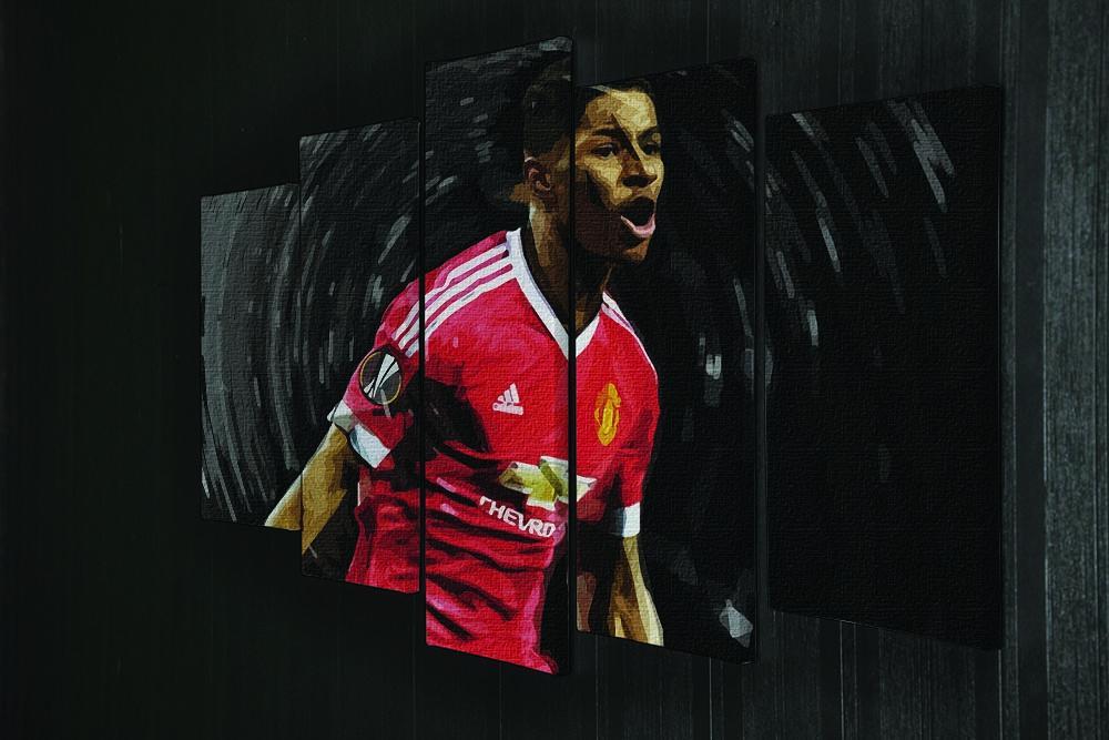 Marcus Rashford Manchester United 5 Split Panel Canvas - Canvas Art Rocks - 2