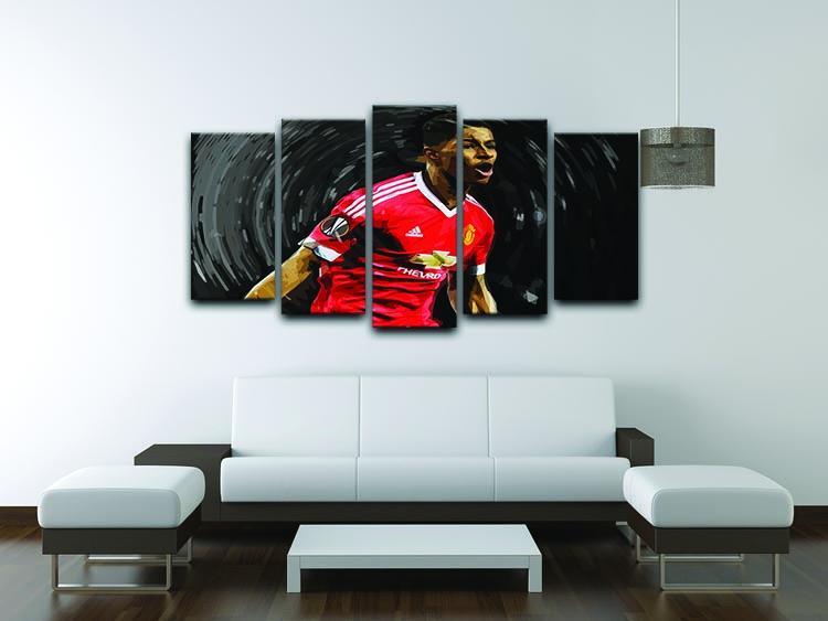 Marcus Rashford Manchester United 5 Split Panel Canvas - Canvas Art Rocks - 3