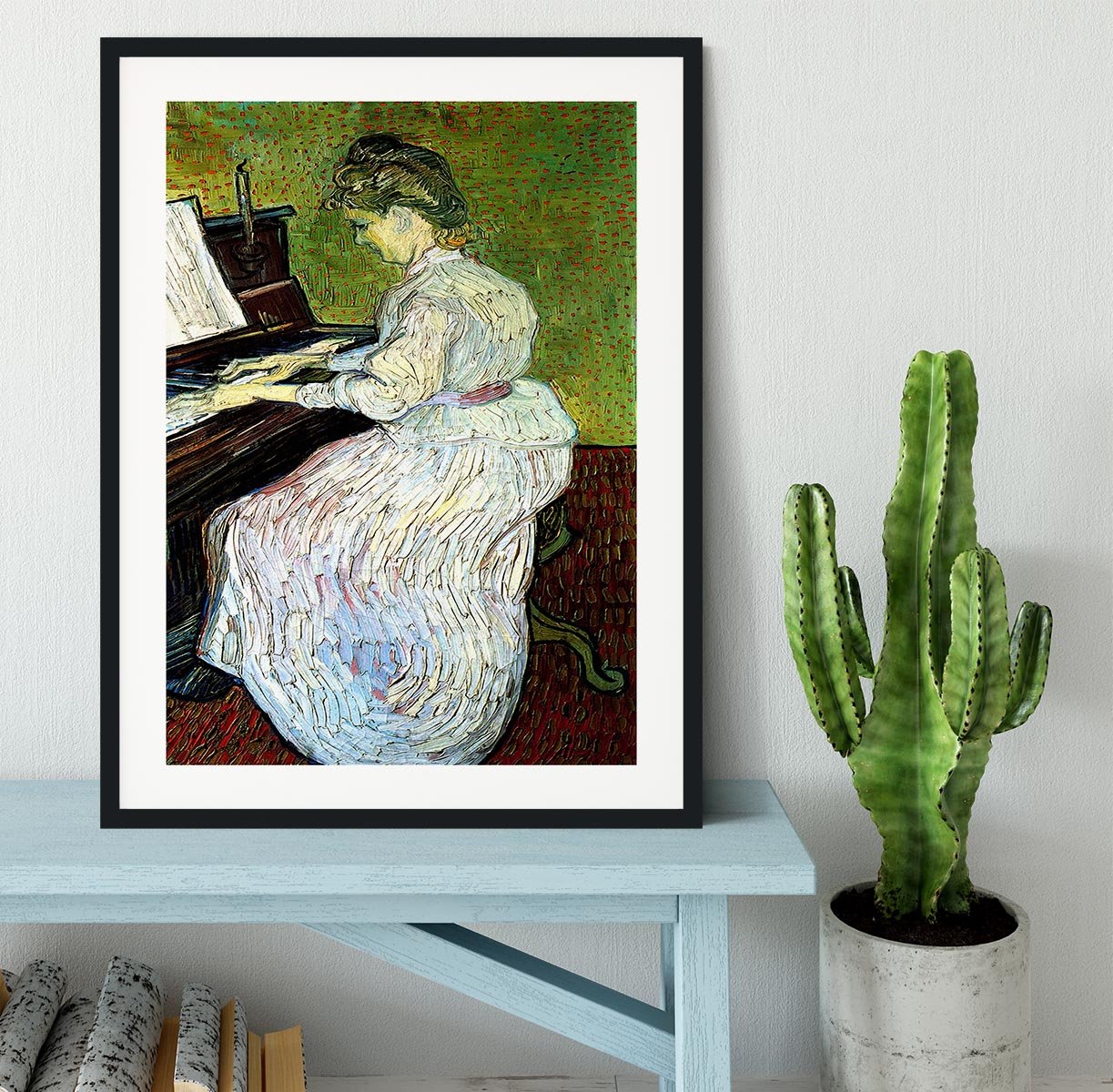 Marguerite Gachet at the Piano by Van Gogh Framed Print - Canvas Art Rocks - 1