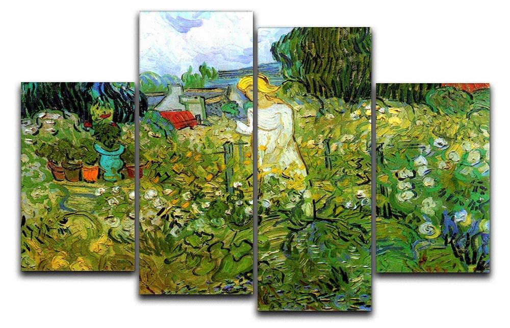 Marguerite Gachet in the Garden by Van Gogh 4 Split Panel Canvas  - Canvas Art Rocks - 1
