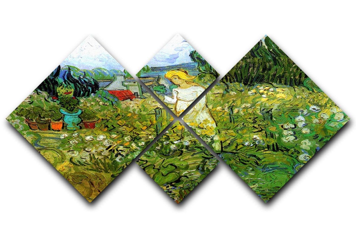 Marguerite Gachet in the Garden by Van Gogh 4 Square Multi Panel Canvas  - Canvas Art Rocks - 1