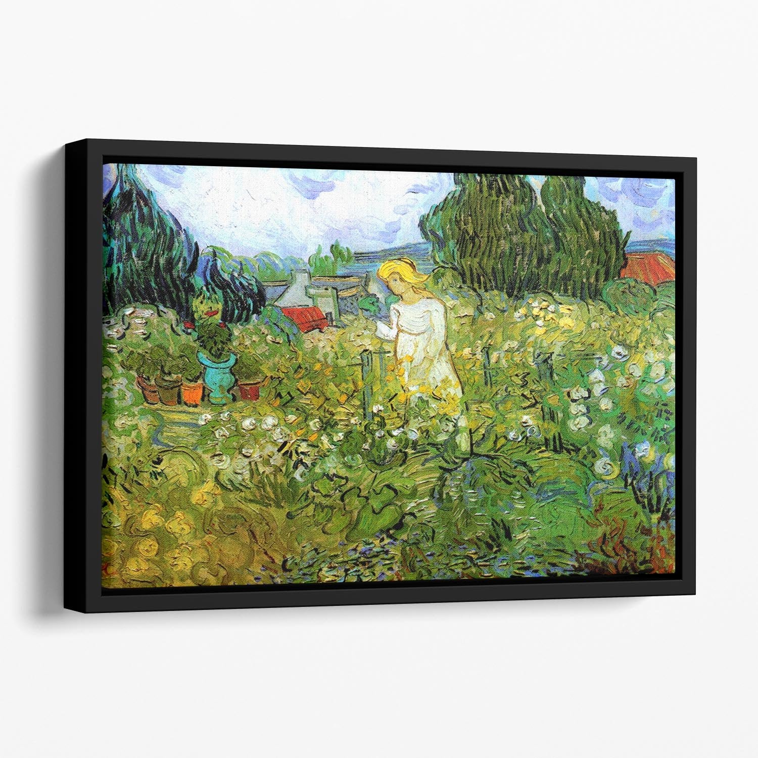 Marguerite Gachet in the Garden by Van Gogh Floating Framed Canvas