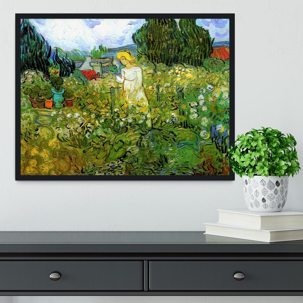 Marguerite Gachet in the Garden by Van Gogh Framed Print - Canvas Art Rocks - 2