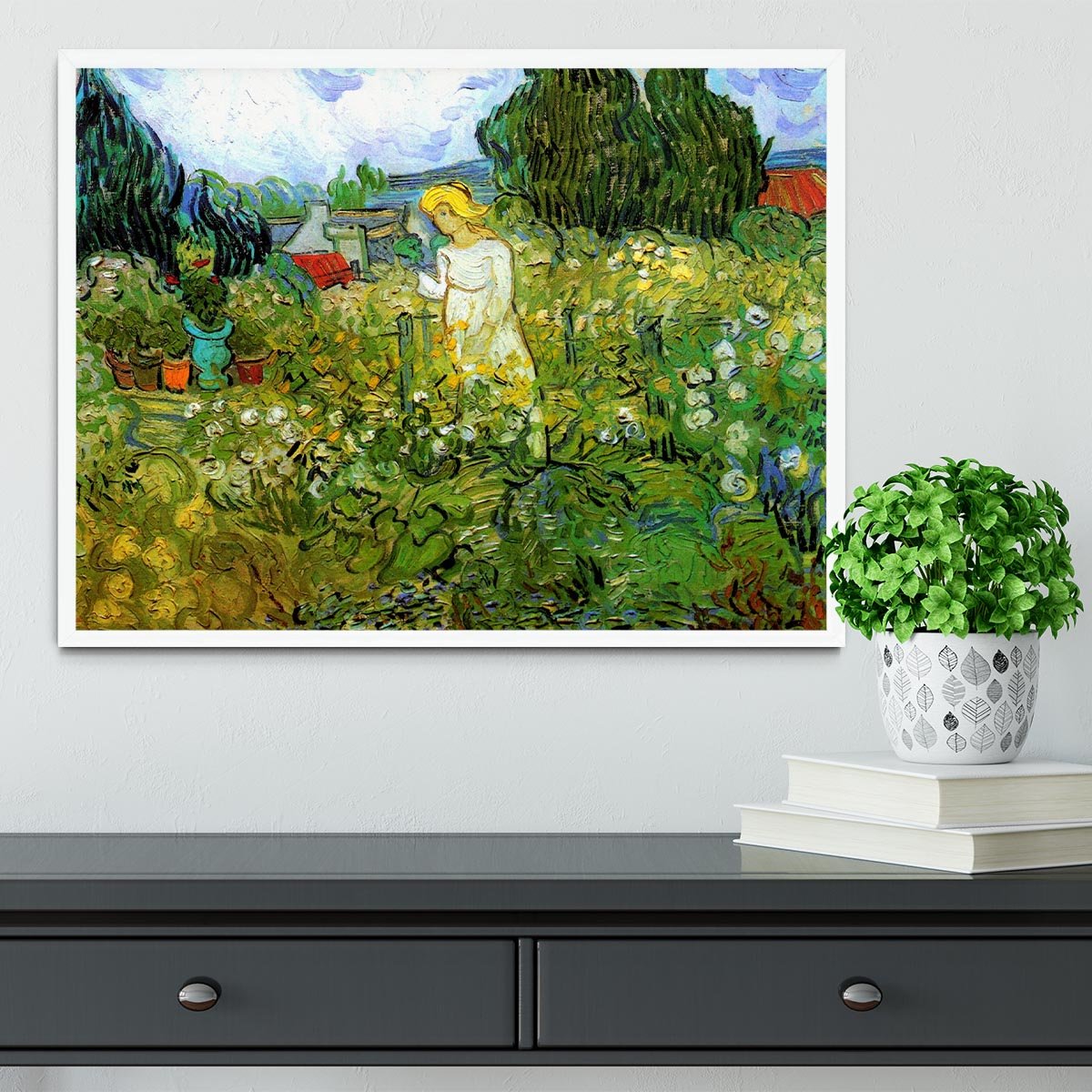 Marguerite Gachet in the Garden by Van Gogh Framed Print - Canvas Art Rocks -6
