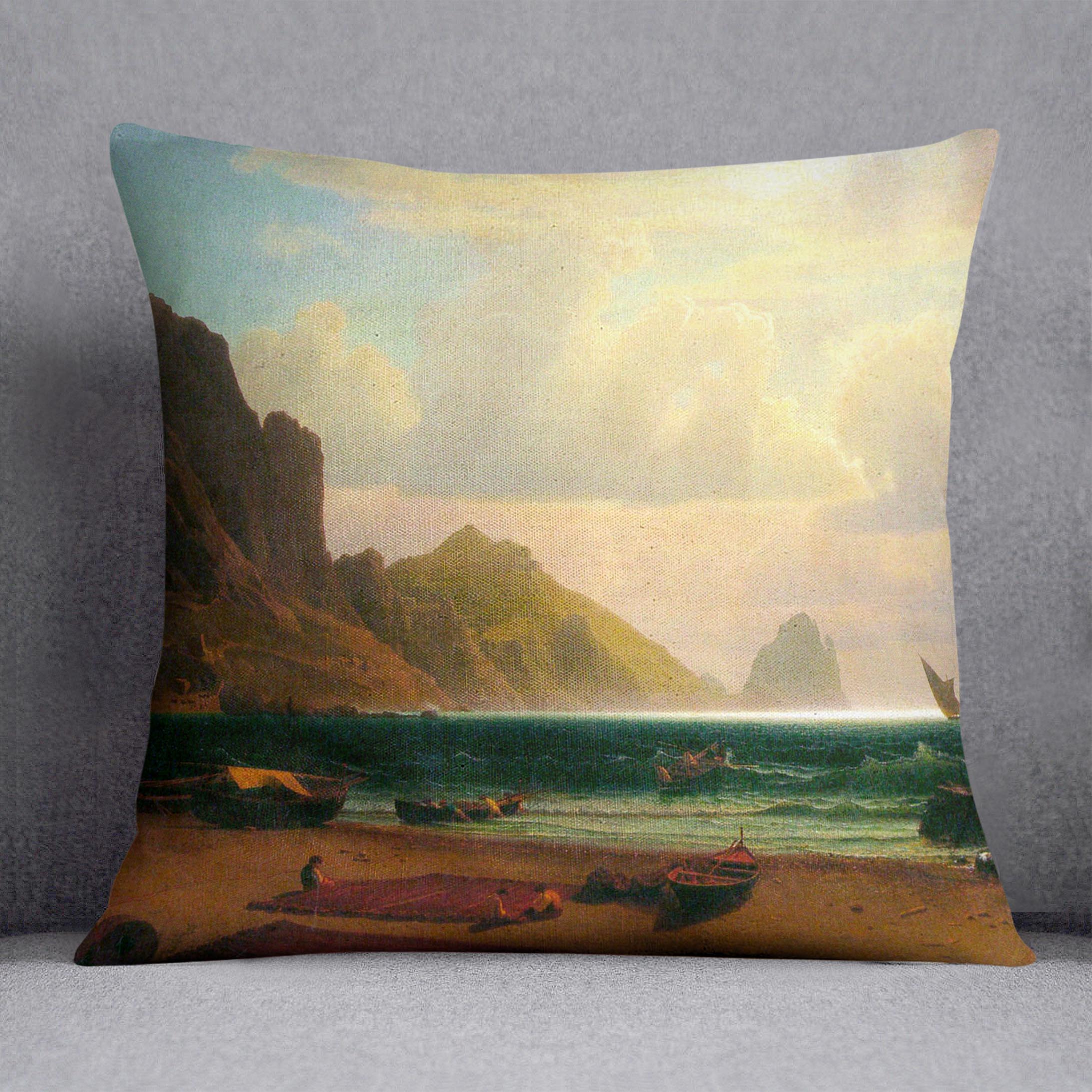 Marina Piccola Capri by Bierstadt Cushion - Canvas Art Rocks - 1
