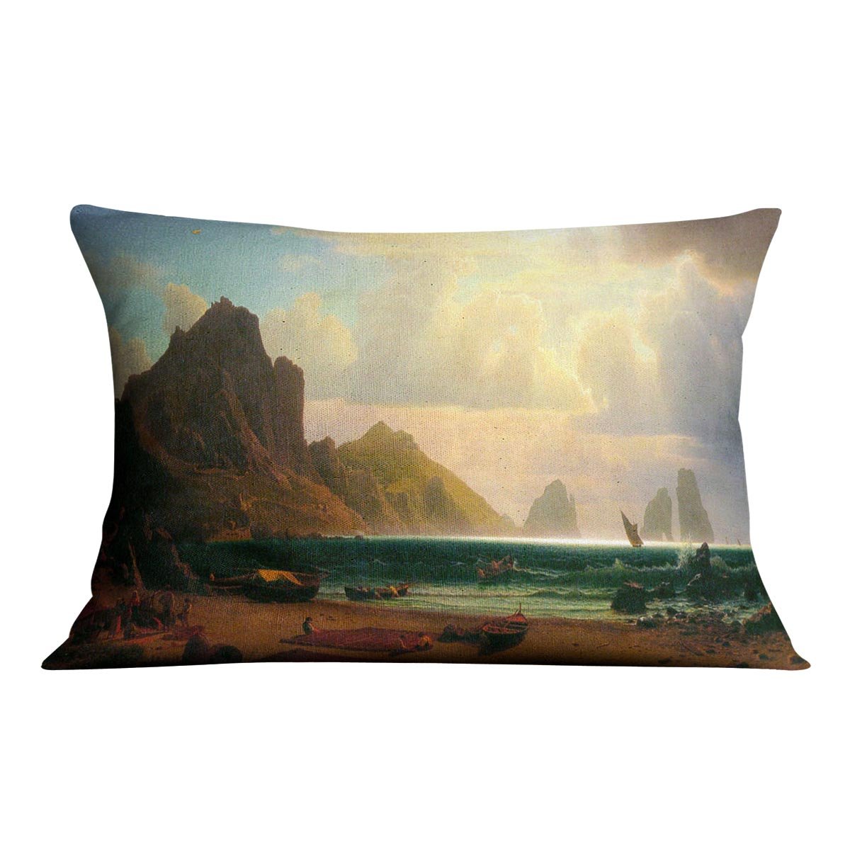 Marina Piccola Capri by Bierstadt Cushion - Canvas Art Rocks - 4