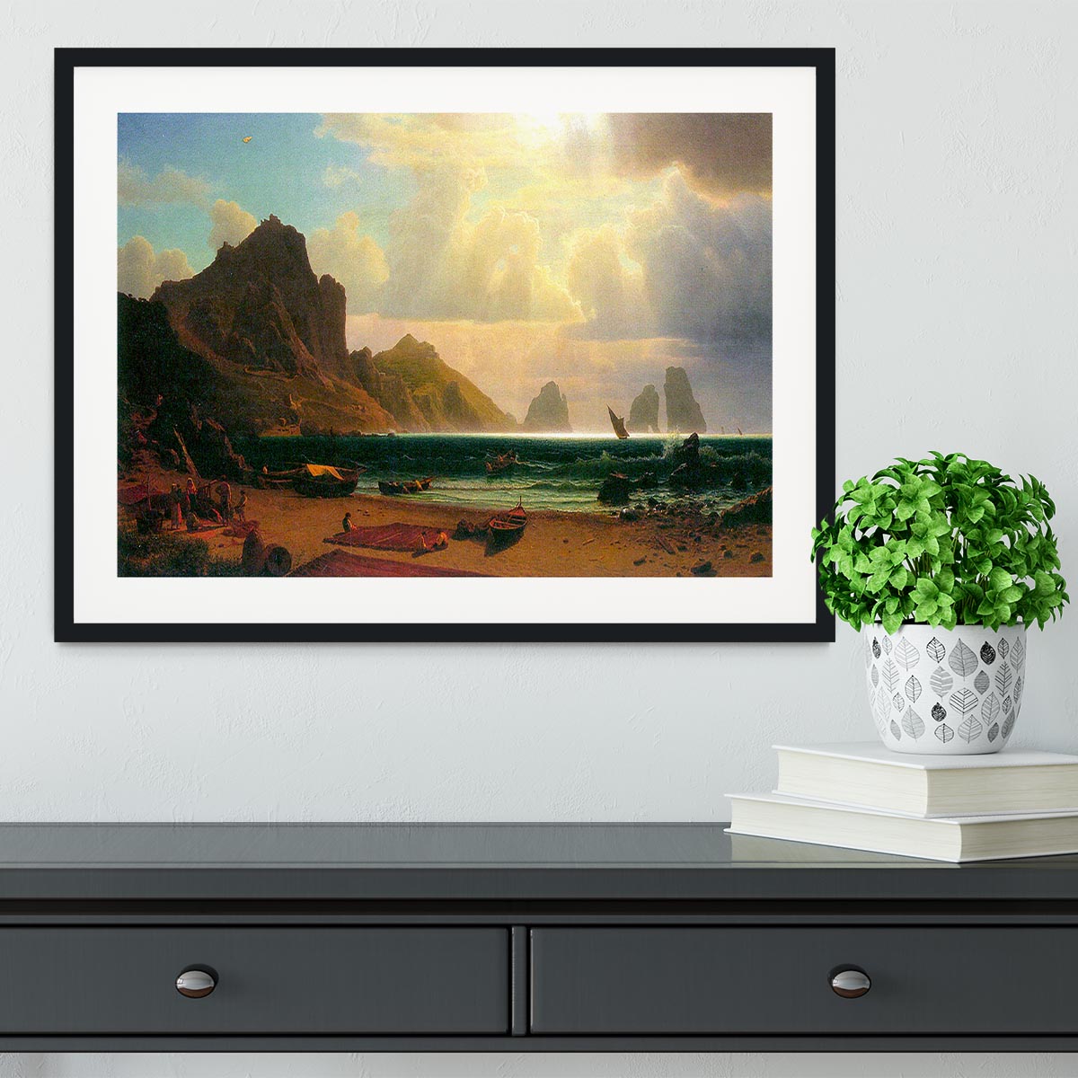 Marina Piccola Capri by Bierstadt Framed Print - Canvas Art Rocks - 1