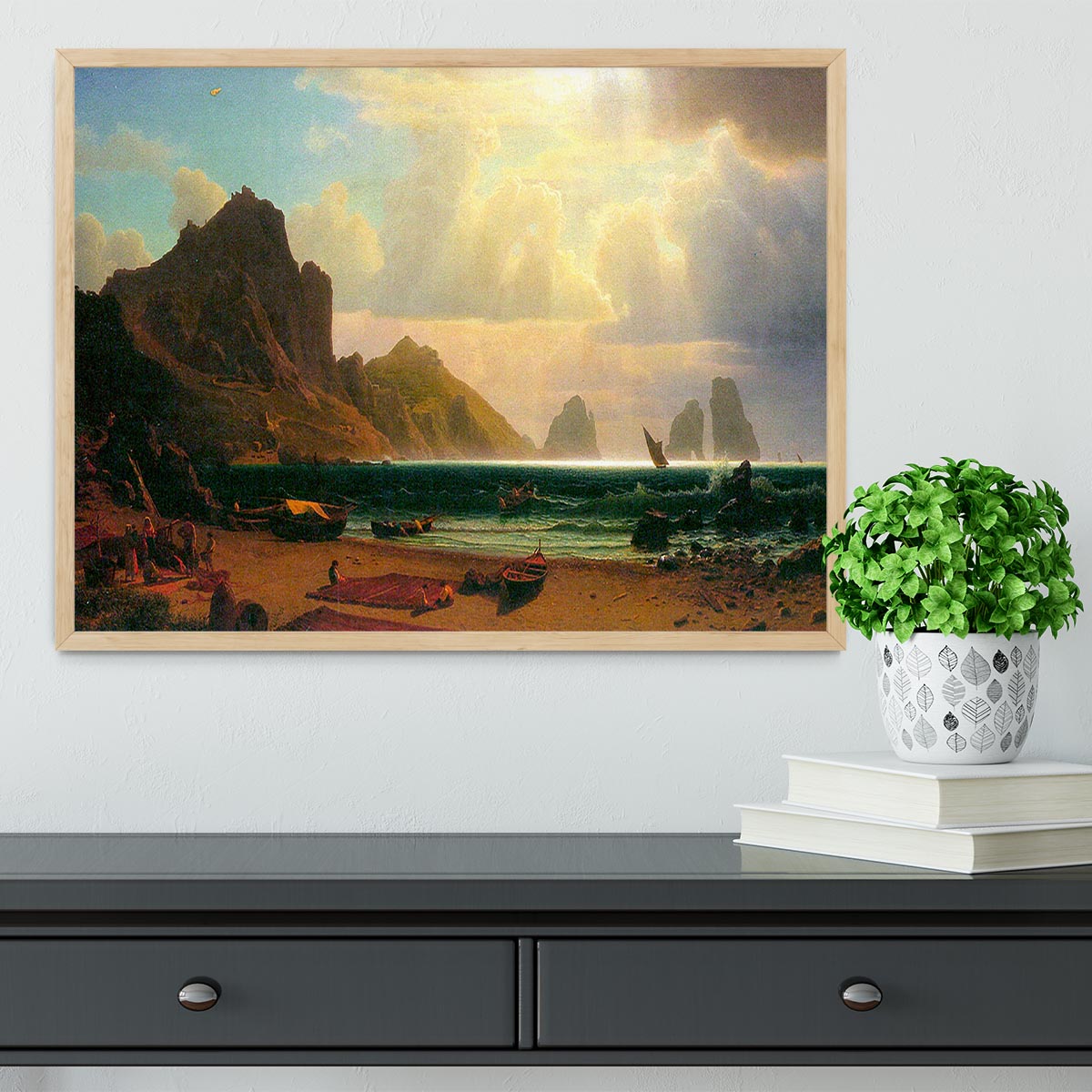 Marina Piccola Capri by Bierstadt Framed Print - Canvas Art Rocks - 4