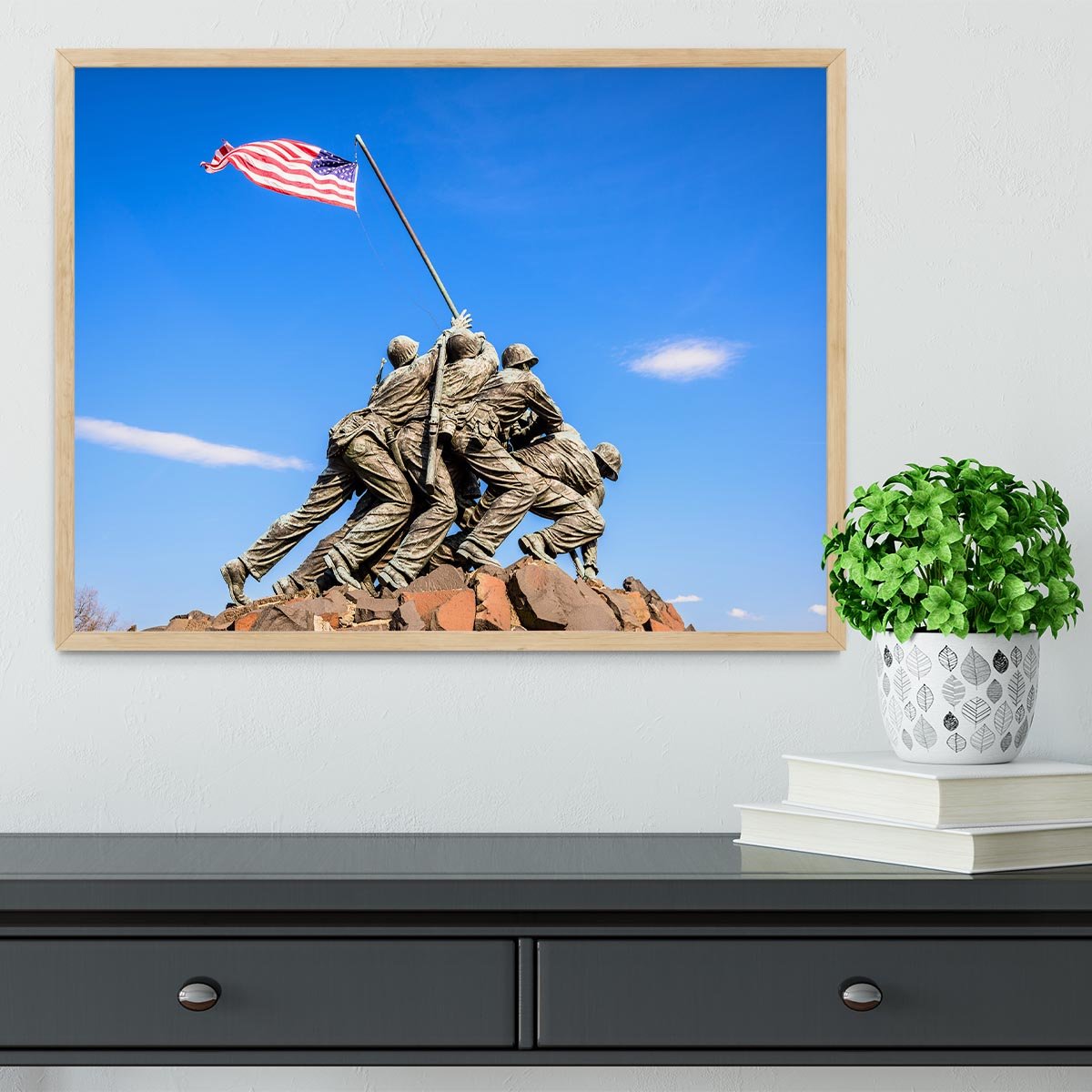 Marine Corps War Memorial at dawn Framed Print - Canvas Art Rocks - 4