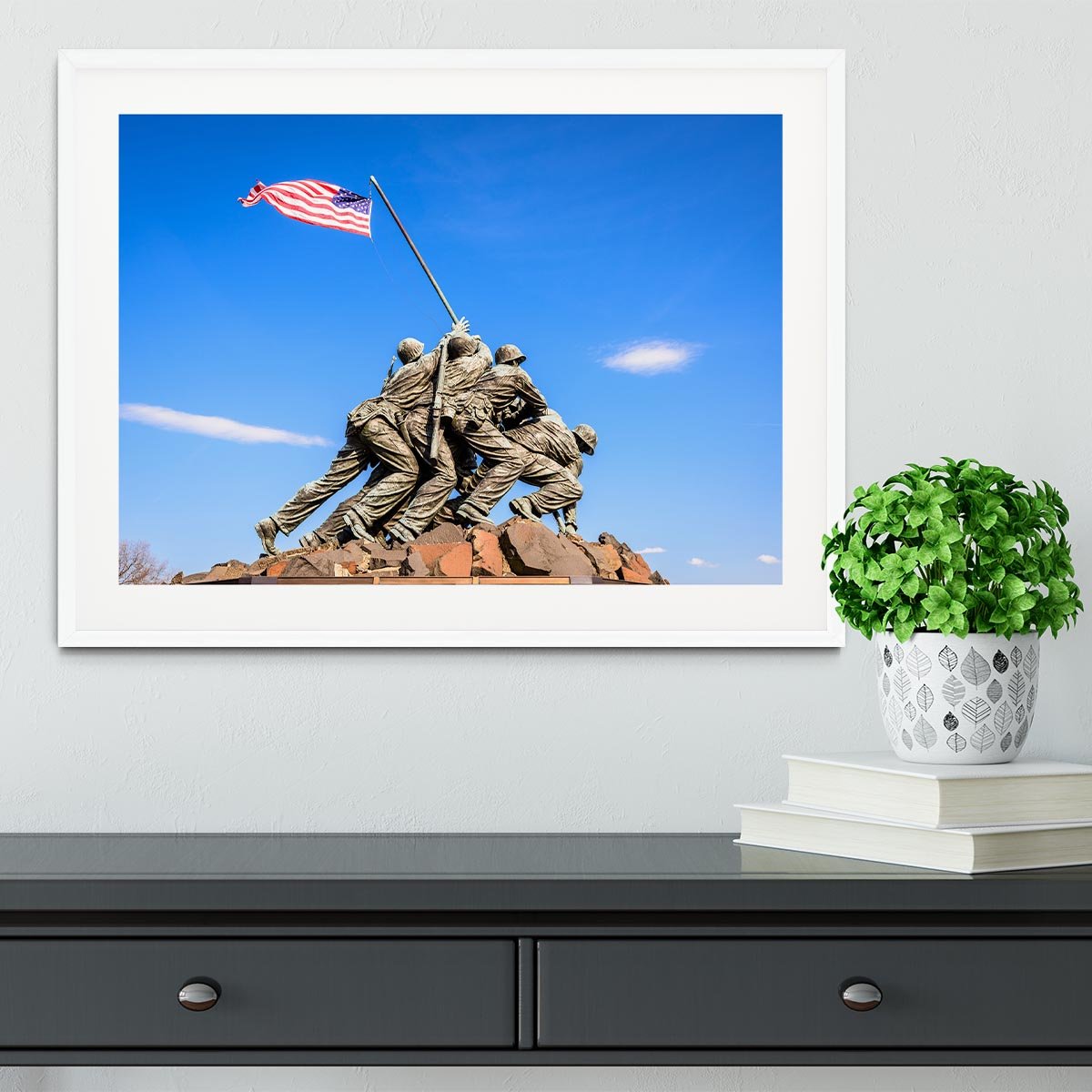 Marine Corps War Memorial at dawn Framed Print - Canvas Art Rocks - 5
