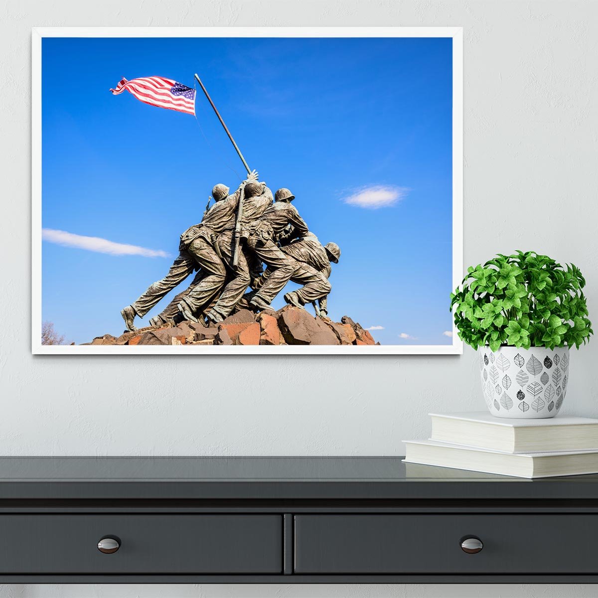 Marine Corps War Memorial at dawn Framed Print - Canvas Art Rocks -6
