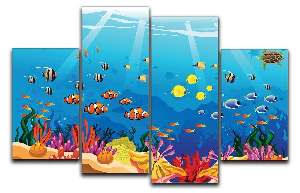 Marine underwater scene 4 Split Panel Canvas  - Canvas Art Rocks - 1