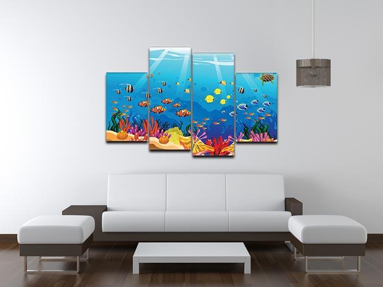 Marine underwater scene 4 Split Panel Canvas  - Canvas Art Rocks - 3