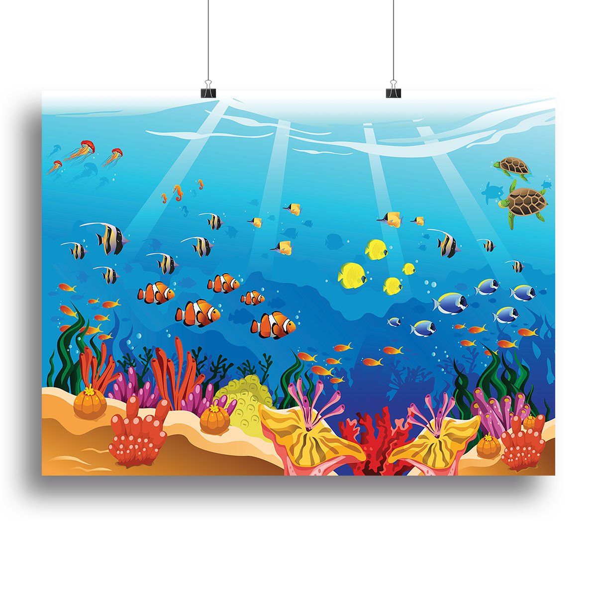 Marine underwater scene Canvas Print or Poster