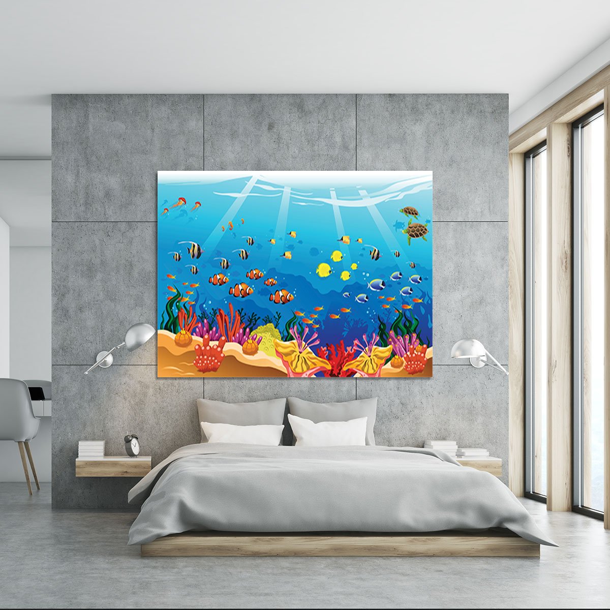 Marine underwater scene Canvas Print or Poster
