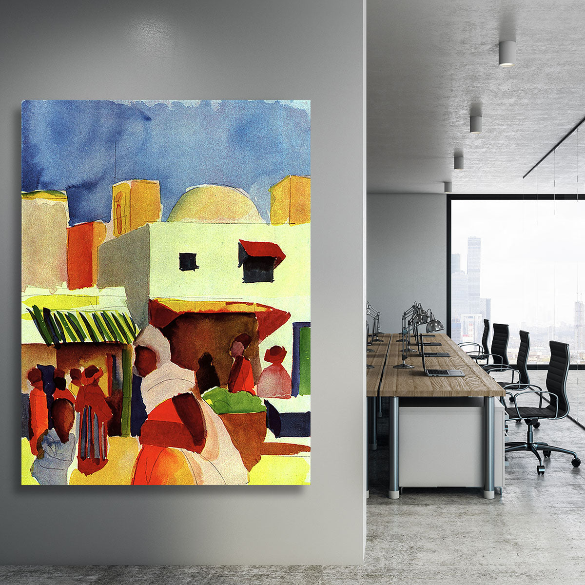 Market in Algier by Macke Canvas Print or Poster - Canvas Art Rocks - 3