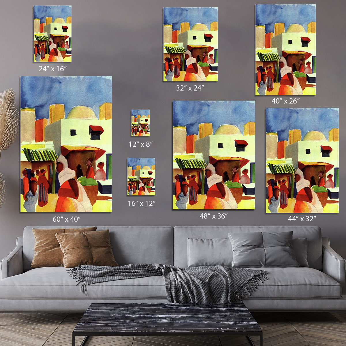 Market in Algier by Macke Canvas Print or Poster - Canvas Art Rocks - 7