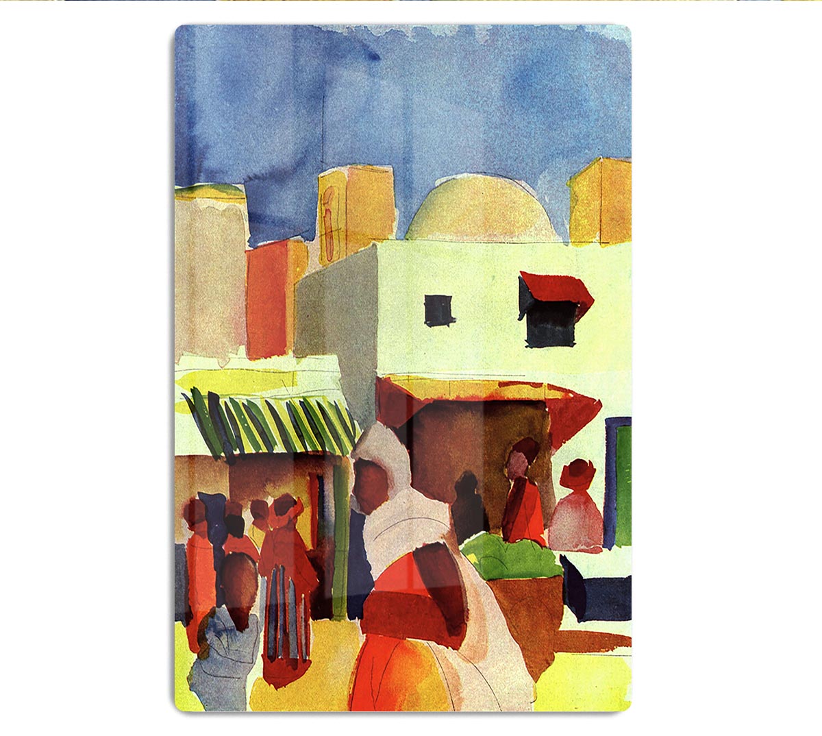 Market in Algier by Macke Acrylic Block - Canvas Art Rocks - 1