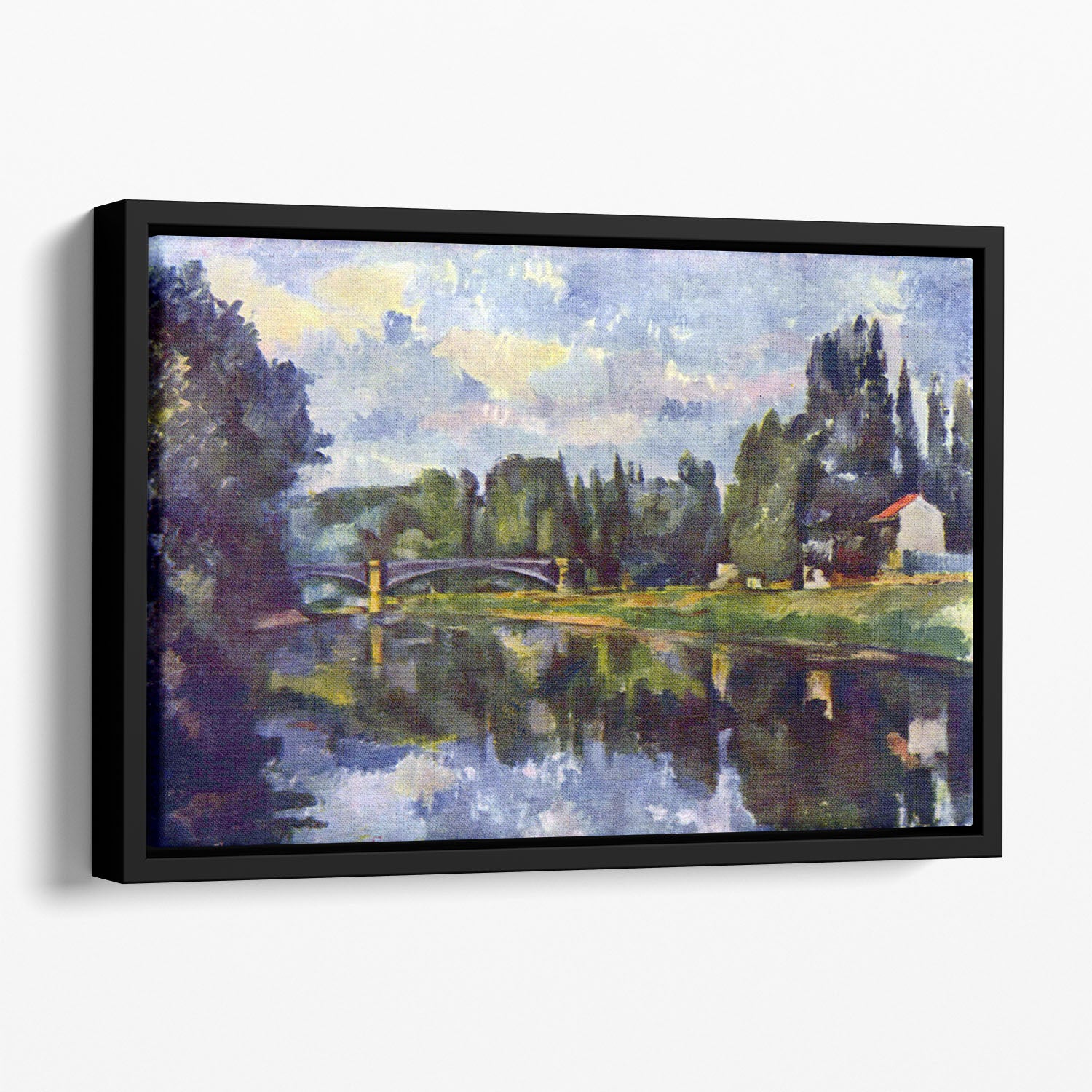Marne Shore by Cezanne Floating Framed Canvas - Canvas Art Rocks - 1