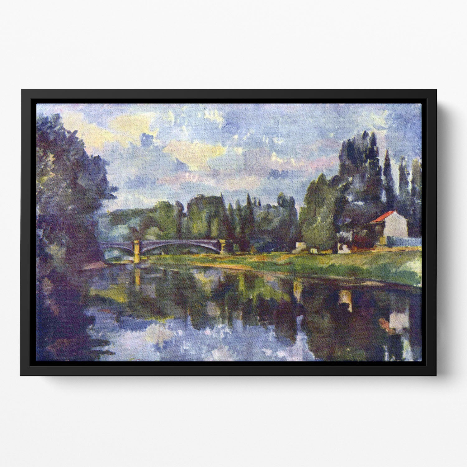 Marne Shore by Cezanne Floating Framed Canvas - Canvas Art Rocks - 2