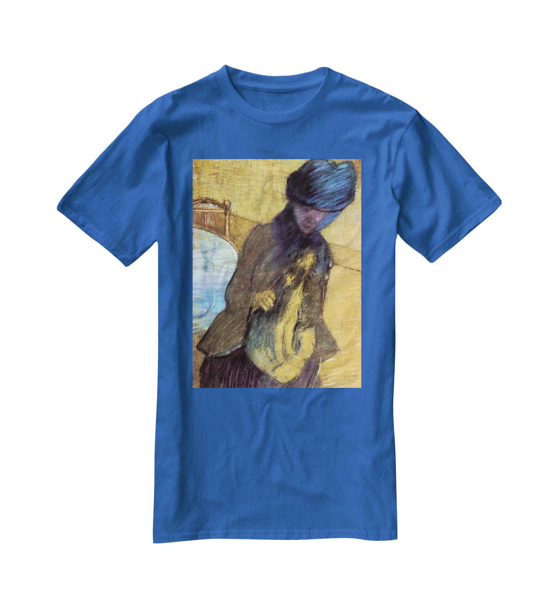 Mary Cassatt with her dog by Degas T-Shirt - Canvas Art Rocks - 2