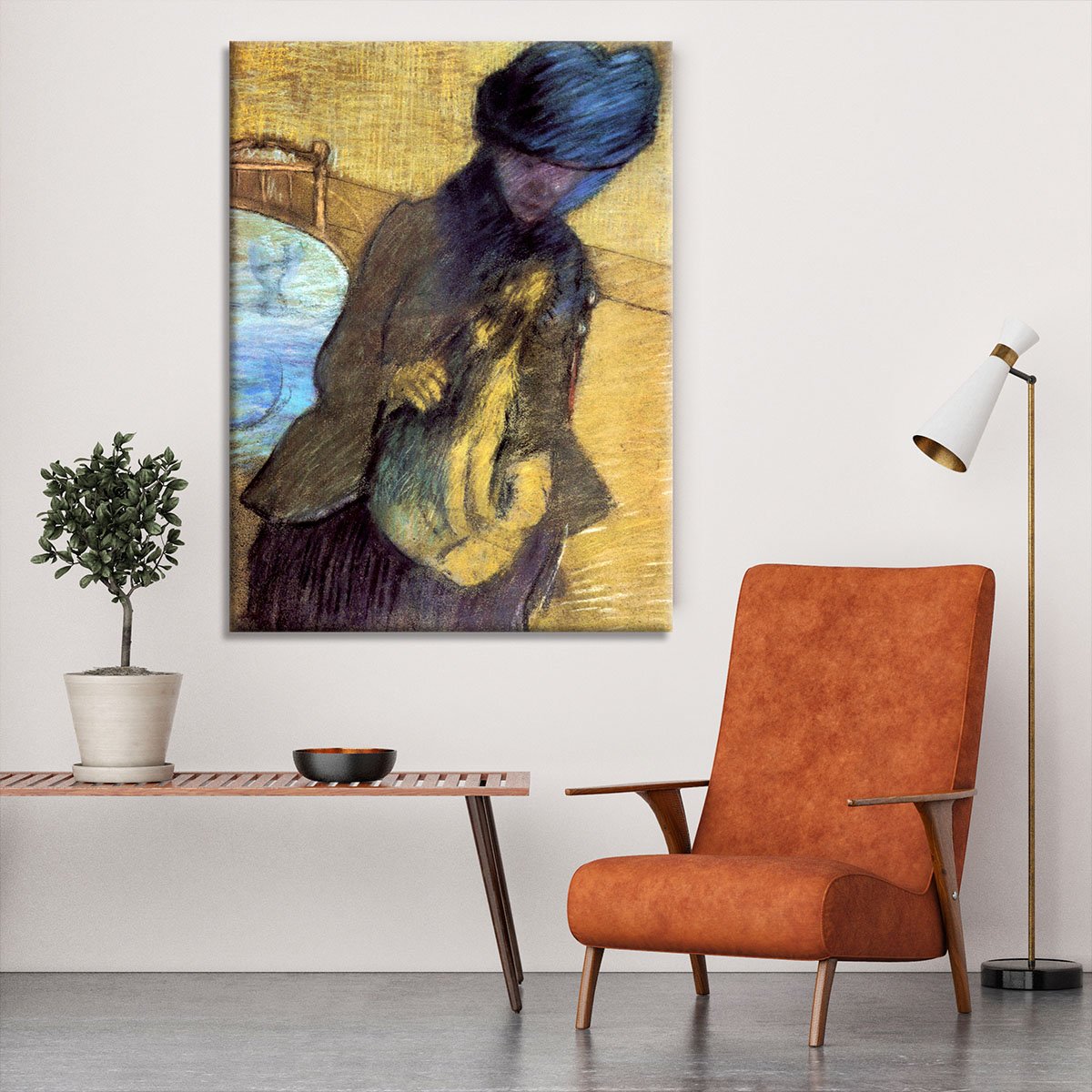 Mary Cassatt with her dog by Degas Canvas Print or Poster