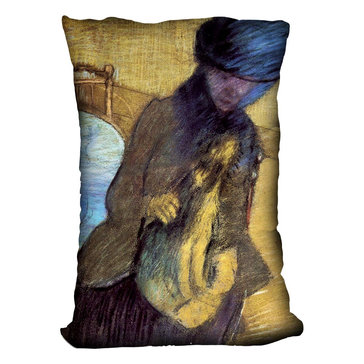 Mary Cassatt with her dog by Degas Cushion