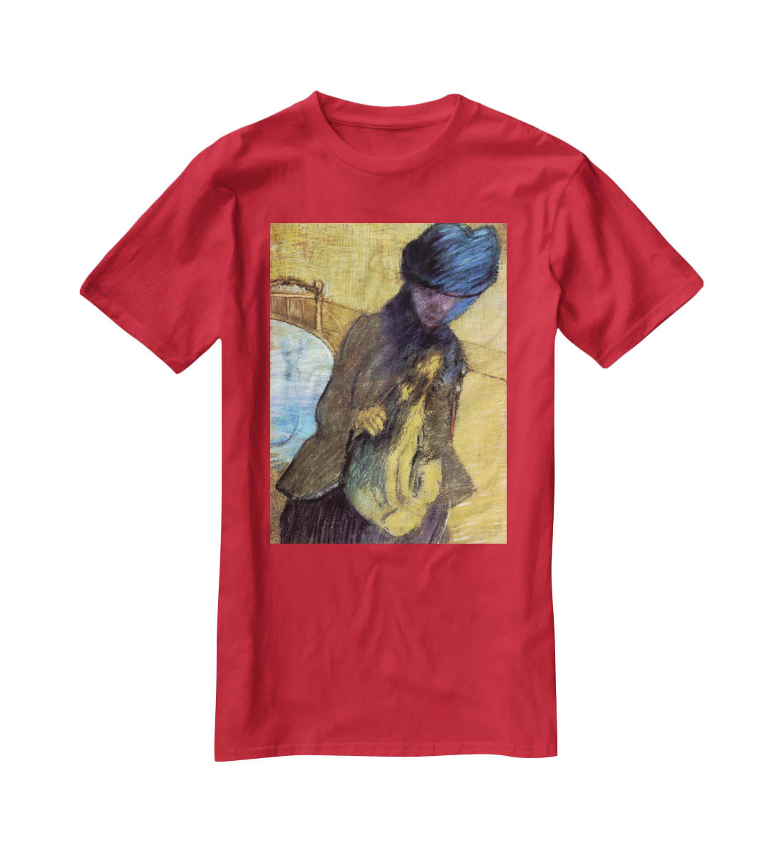 Mary Cassatt with her dog by Degas T-Shirt - Canvas Art Rocks - 4