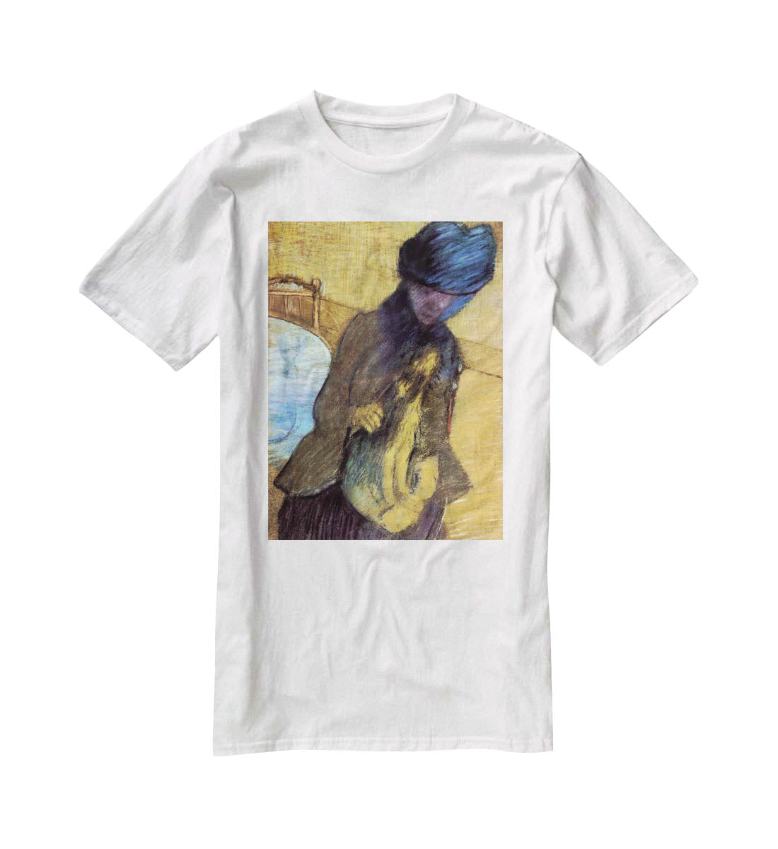 Mary Cassatt with her dog by Degas T-Shirt - Canvas Art Rocks - 5