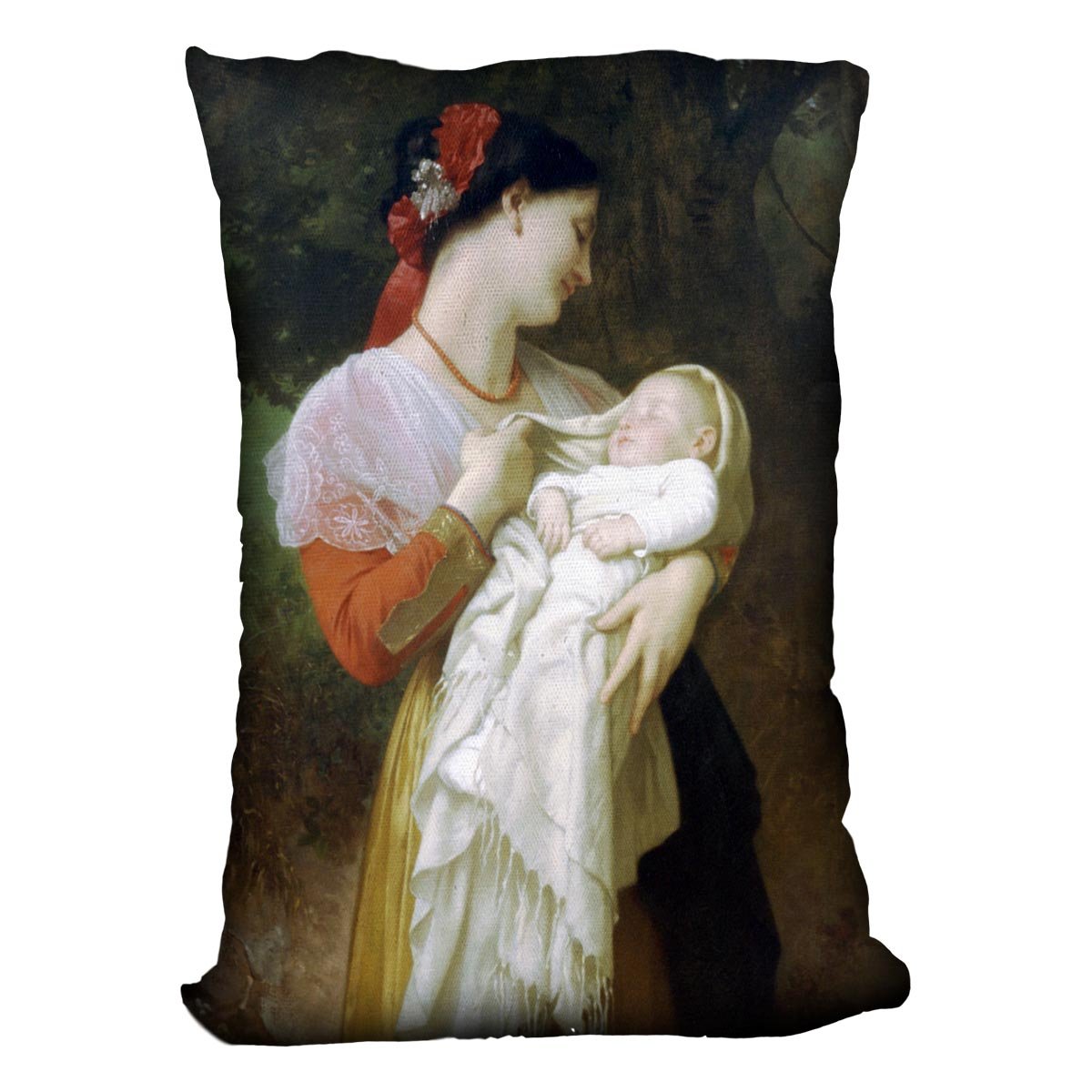 Maternal Admiration By Bouguereau Throw Pillow