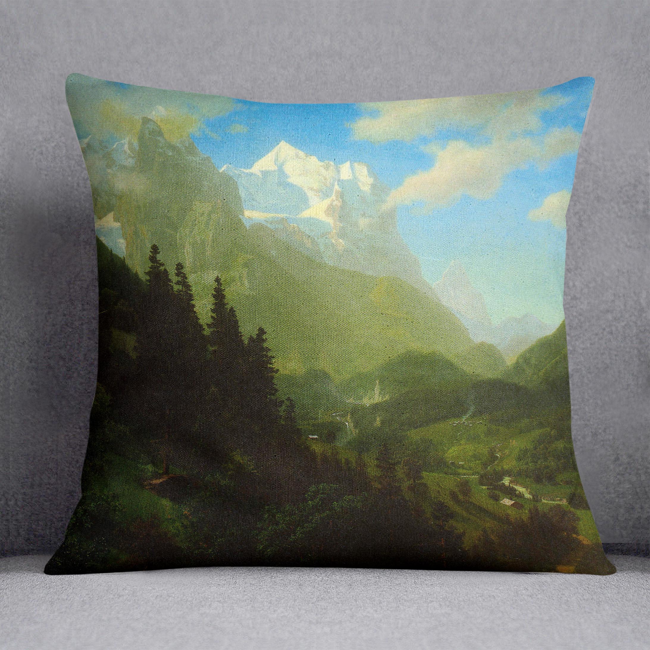 Matterhorn by Bierstadt Cushion - Canvas Art Rocks - 1