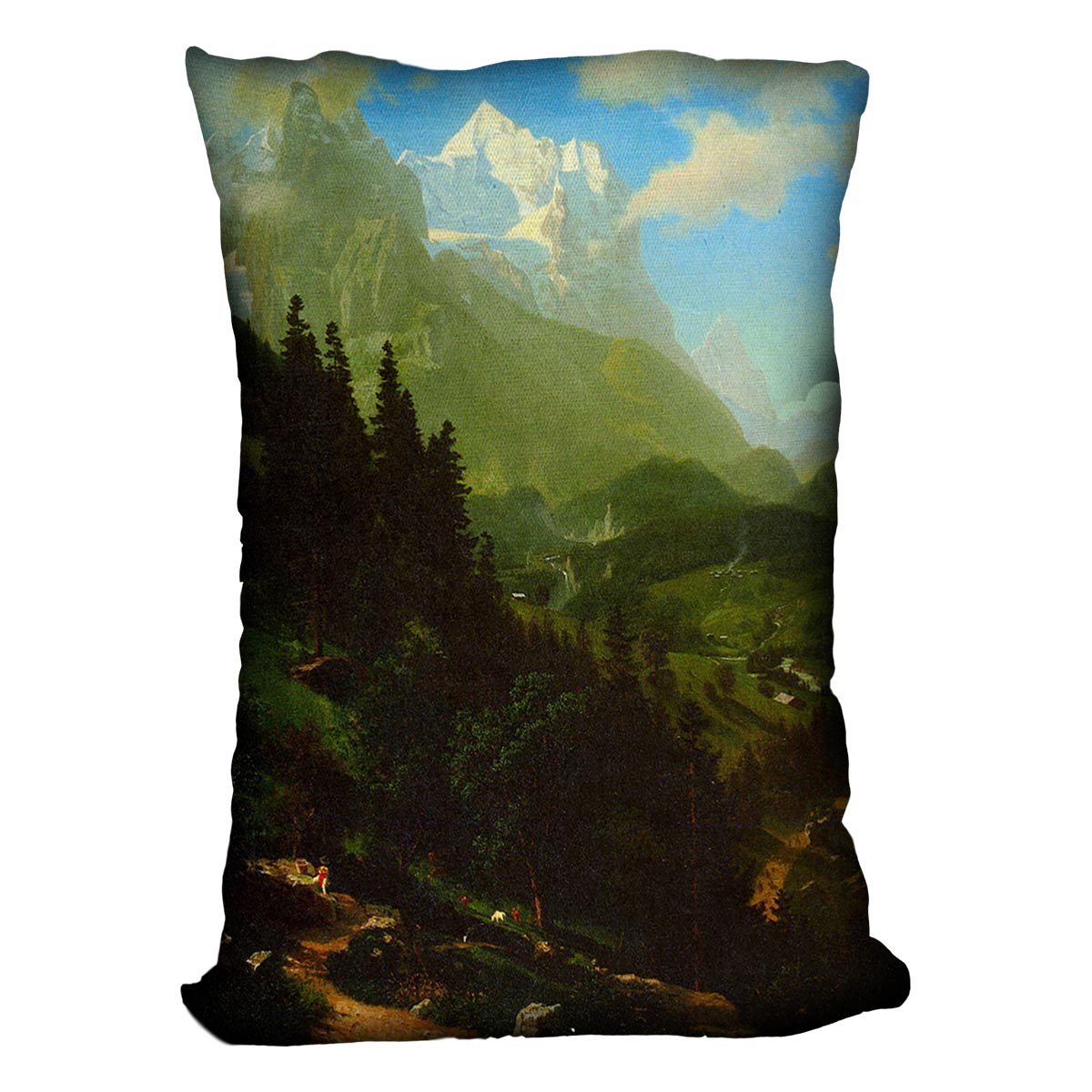 Matterhorn by Bierstadt Cushion - Canvas Art Rocks - 4
