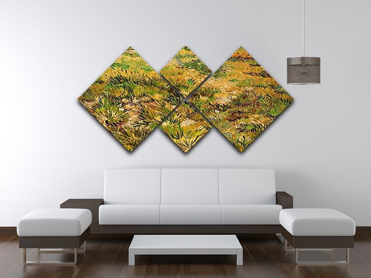 Meadow in the Garden of Saint-Paul Hospital by Van Gogh 4 Square Multi Panel Canvas - Canvas Art Rocks - 3