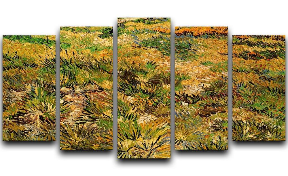 Meadow in the Garden of Saint-Paul Hospital by Van Gogh 5 Split Panel Canvas  - Canvas Art Rocks - 1