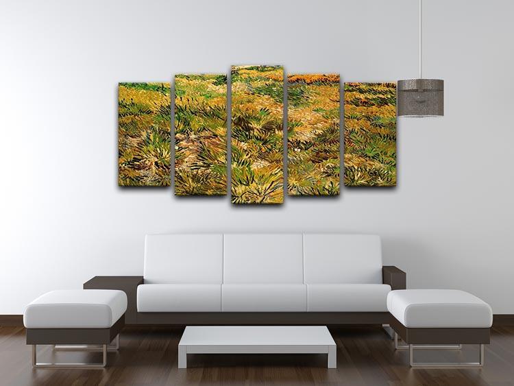 Meadow in the Garden of Saint-Paul Hospital by Van Gogh 5 Split Panel Canvas - Canvas Art Rocks - 3