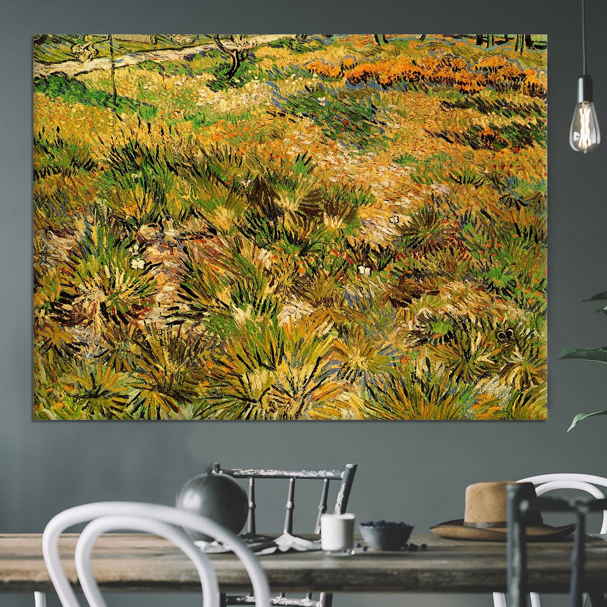 Meadow in the Garden of Saint-Paul Hospital by Van Gogh Canvas Print or Poster