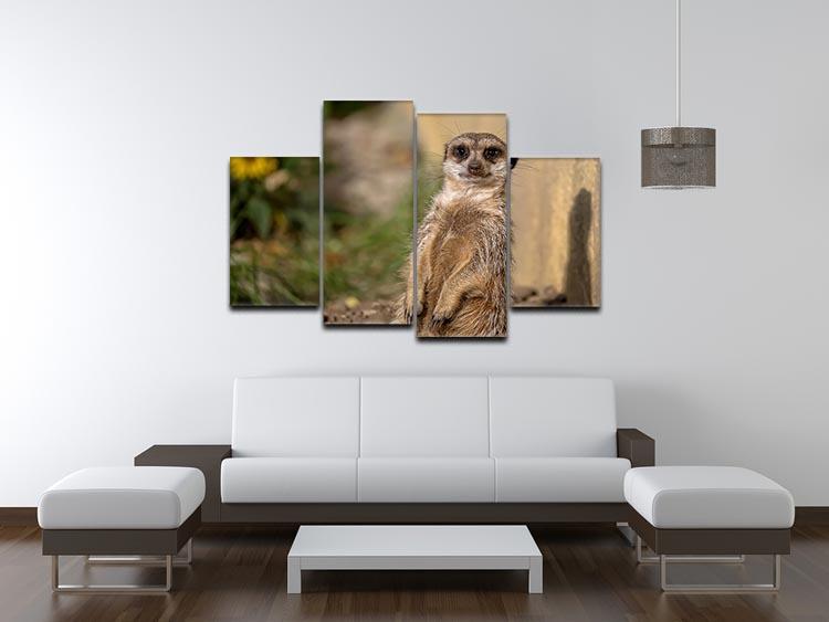 Meerkat in the wild portrait 4 Split Panel Canvas - Canvas Art Rocks - 3