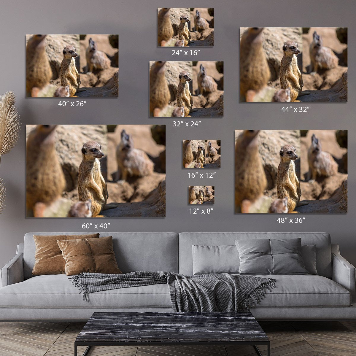 Meerkats in the wild Canvas Print or Poster