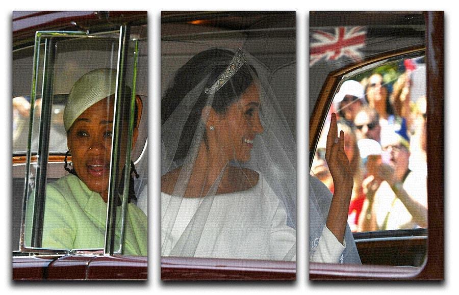 Meghan Markle and her mother arrive at the wedding 3 Split Panel Canvas Print - Canvas Art Rocks - 1