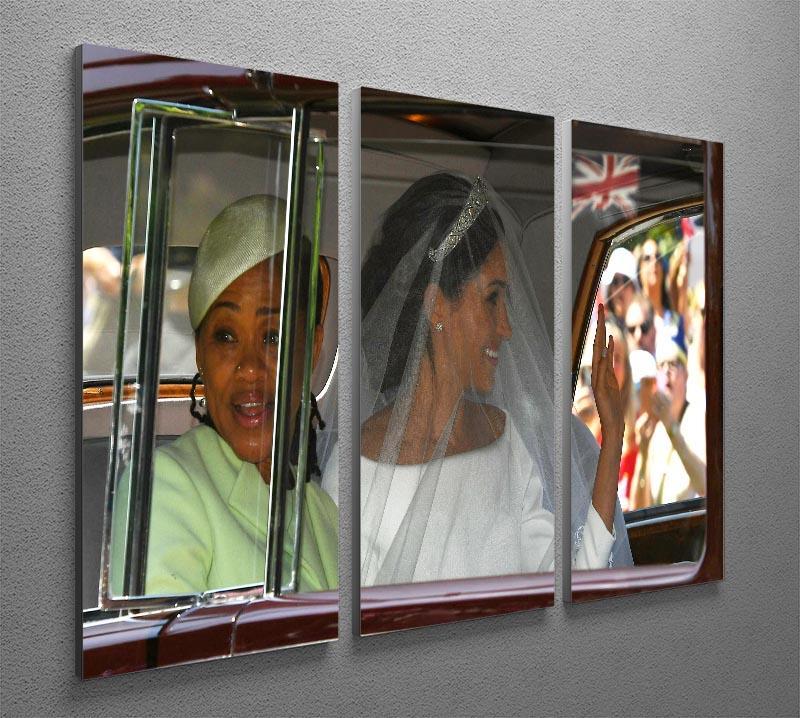 Meghan Markle and her mother arrive at the wedding 3 Split Panel Canvas Print - Canvas Art Rocks - 2