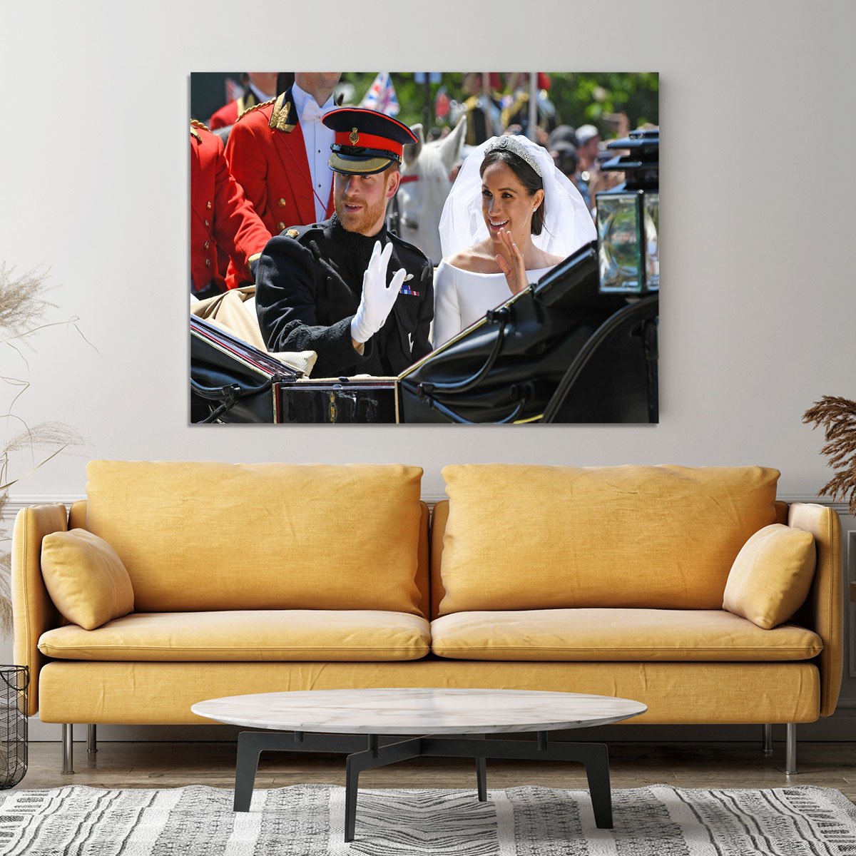 Meghan and Prince Harry greet the crowds Canvas Print or Poster