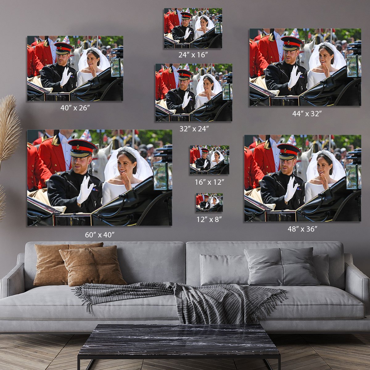 Meghan and Prince Harry greet the crowds Canvas Print or Poster