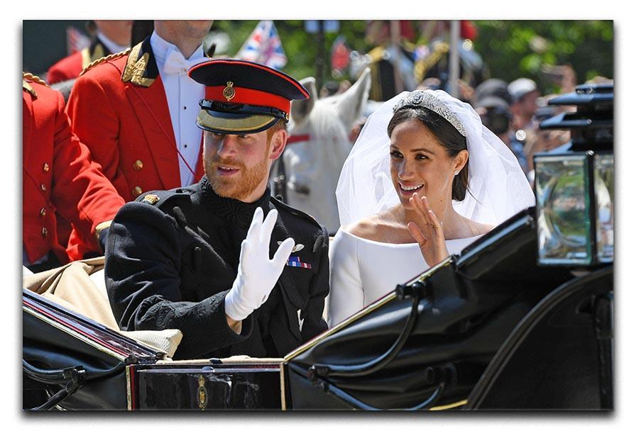 Meghan and Prince Harry greet the crowds Canvas Print or Poster  - Canvas Art Rocks - 1
