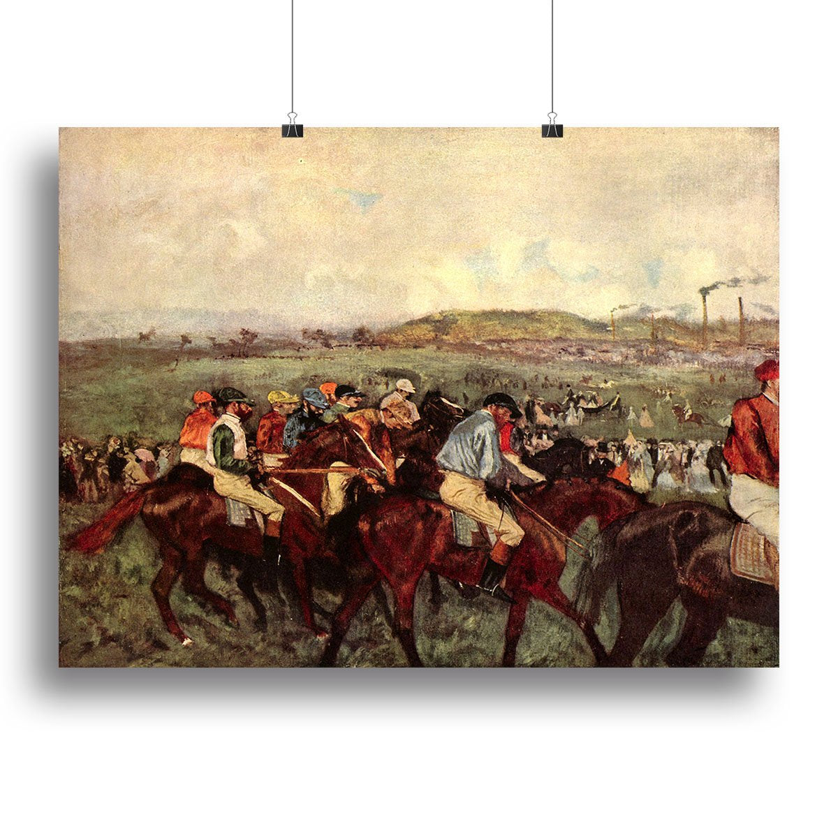Men's riders before the start by Degas Canvas Print or Poster