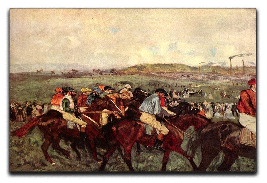 Men's riders before the start by Degas Canvas Print or Poster - Canvas Art Rocks - 1