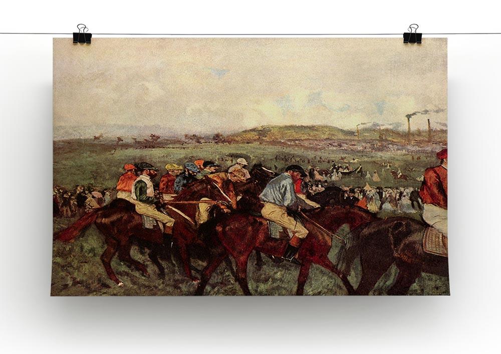 Men's riders before the start by Degas Canvas Print or Poster - Canvas Art Rocks - 2