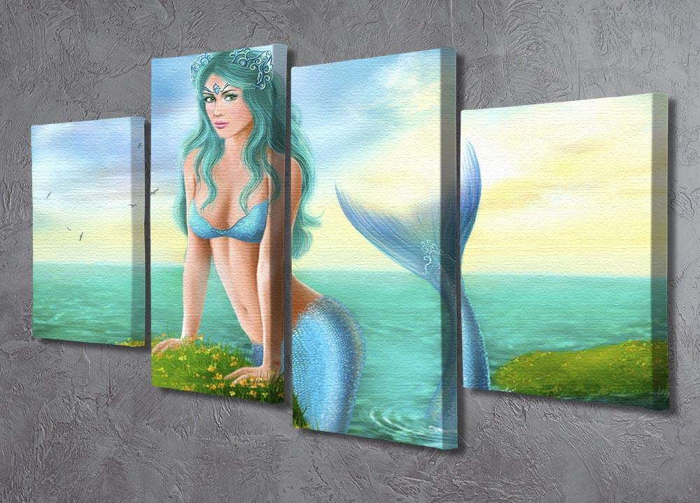 Mermaid in sea 4 Split Panel Canvas  - Canvas Art Rocks - 2