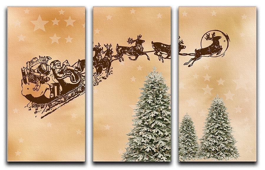 Merry Christmas 3 Split Panel Canvas Print - Canvas Art Rocks - 1