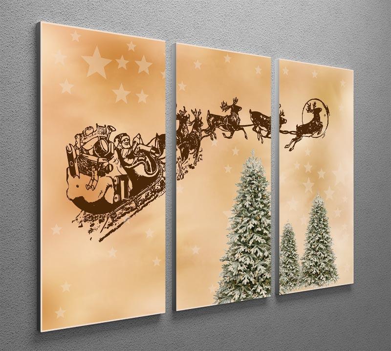 Merry Christmas 3 Split Panel Canvas Print - Canvas Art Rocks - 2